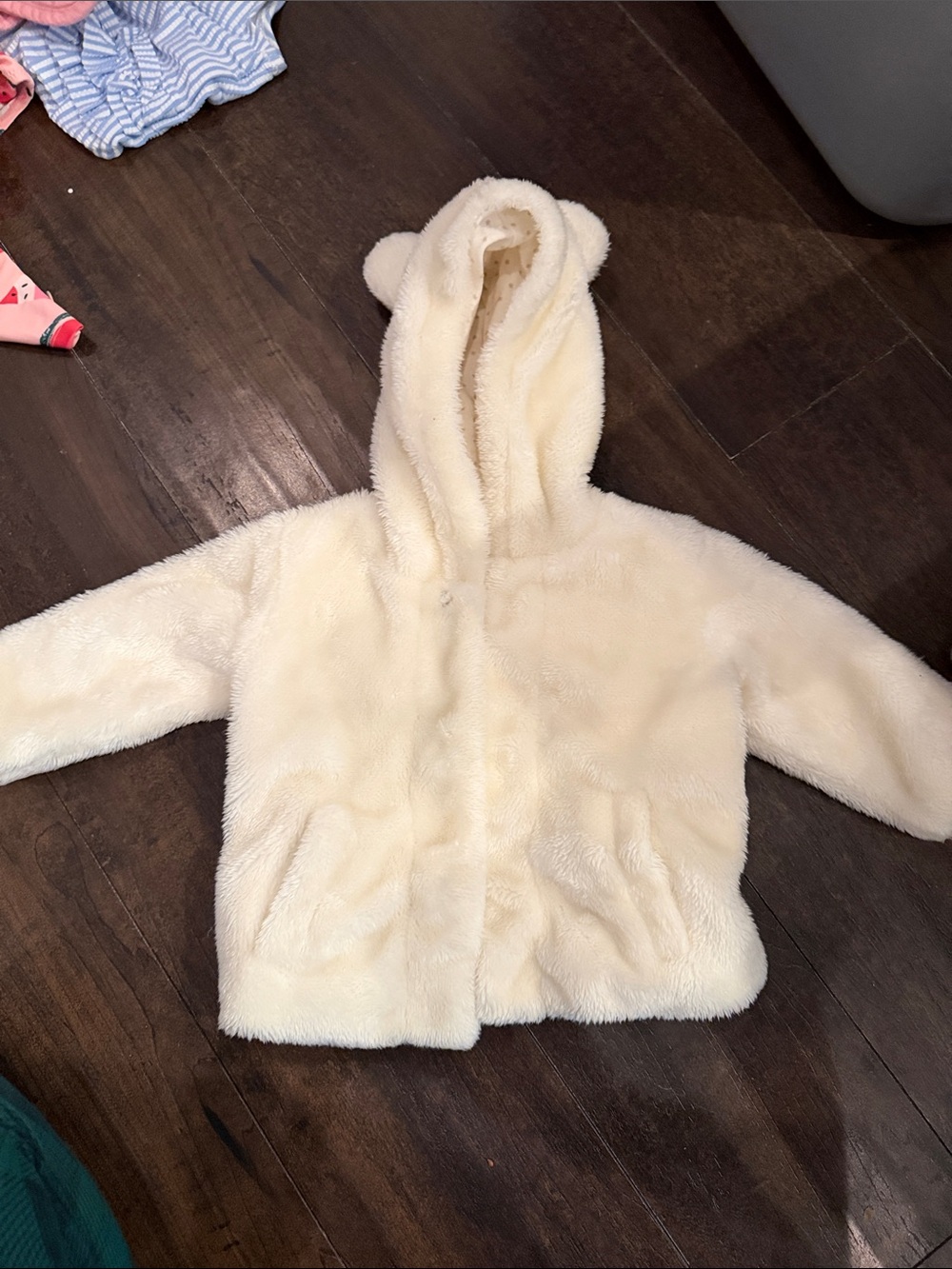 Magnetic Me Cream Plush Hooded Jacket with Ears